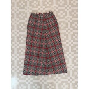 Vintage Jaeger Long Skirt Wool Tweed  Midi Glen Check Plaid Great Britain